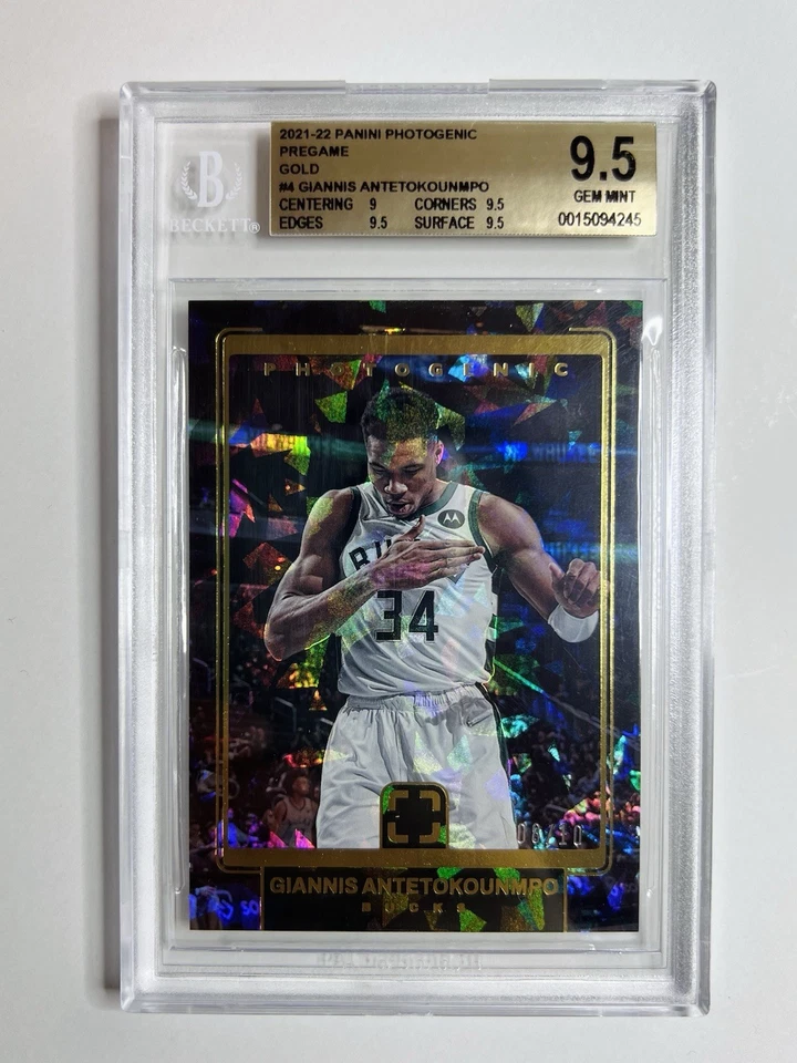 Giannis Antetokounmpo 2021 debut fotogénico oro hielo/10 BGS 9,5 gema como nueva 💎 Foto 1 de 1