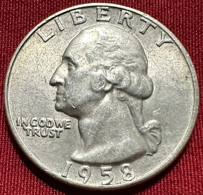 1958-D Error 25 Cent Washington Quarter RPM & DDO In God We Trust - 90% SILVER - Image 1 of 4