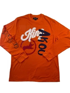 MENS 100% AUTHENTIC AKOO LONG SLEEVE T-SHIRT SIZE Large & Color Orange - Picture 1 of 5