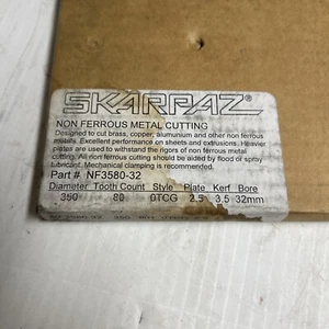Skarpaz Non Ferrous Metal Saw Blade 350mm 80T OTCG 3.5 Kerf, 32mm bore NF3580-32 - Picture 1 of 10