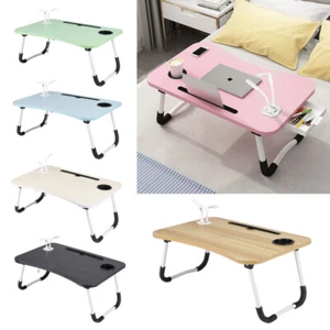 Folding Laptop Table Stand Sofa Bed Tray Notebook Computer Desk with USB Ports - Picture 1 of 30