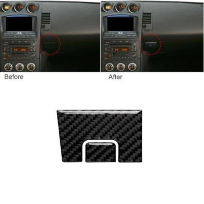 Pegatina de ajuste de interruptor de caja de almacenamiento copiloto de fibra de carbono para Nissan 350Z 2006-2009 Foto 1 de 4
