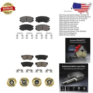 High-Density Ceramic Brake Pads Kit for Hyundai Elantra Tucson & Kia Sportage - Picture 1 of 10