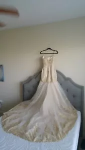 Wunderschönes Anjolique Designer Brautkleid. Elfenbein Organza, Tüll und Spitze. Größe 2 - Bild 1 von 5