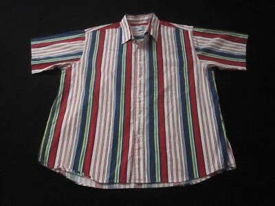 Vintage Sears Roebuck Shirt Mens XL Striped Short Sleeve Multicolor Cotton - Image 1 of 4