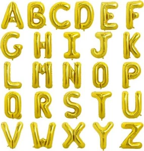 A TO Z Balloons Gold Letters 26x Foil Balloon BIRTHDAY PARTY WEDDING DECORATIONS - Picture 1 of 5