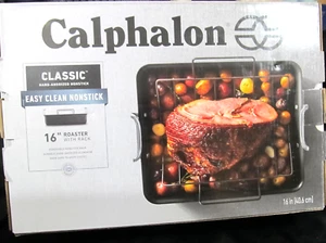 NEW Calphalon CLASSIC Hard-Anodized Nonstick 16-Inch Roaster with Rack - Picture 1 of 7