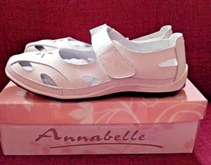 New Annabelle White Leather Flat Sandals with Cut Out Detail UK 6 - Imagen 1 de 9