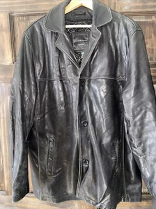 Knoles & Carter Italian Lamb Skin Jacket Womens XL Black Vintage Leather Coat - Picture 1 of 24