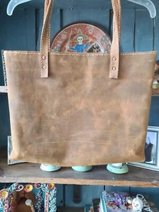 Bolso de Mano de Cuero Marrón HECHO A MANO - Imagen 1 de 7