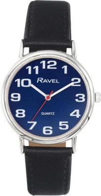 Ravel Navy Face Mens Unisex Bold BIG Number Watch with BIG Clear Easy Read 52.1 - Image 1 of 2