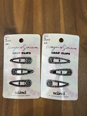 X2 Pinzas para el cabello Scunci Morgan Simianer púrpura estrás, 3 piezas Foto 1 de 2
