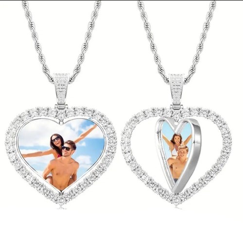 Collana cuore con foto San Valentino Coppia fidanzati idea Regalo