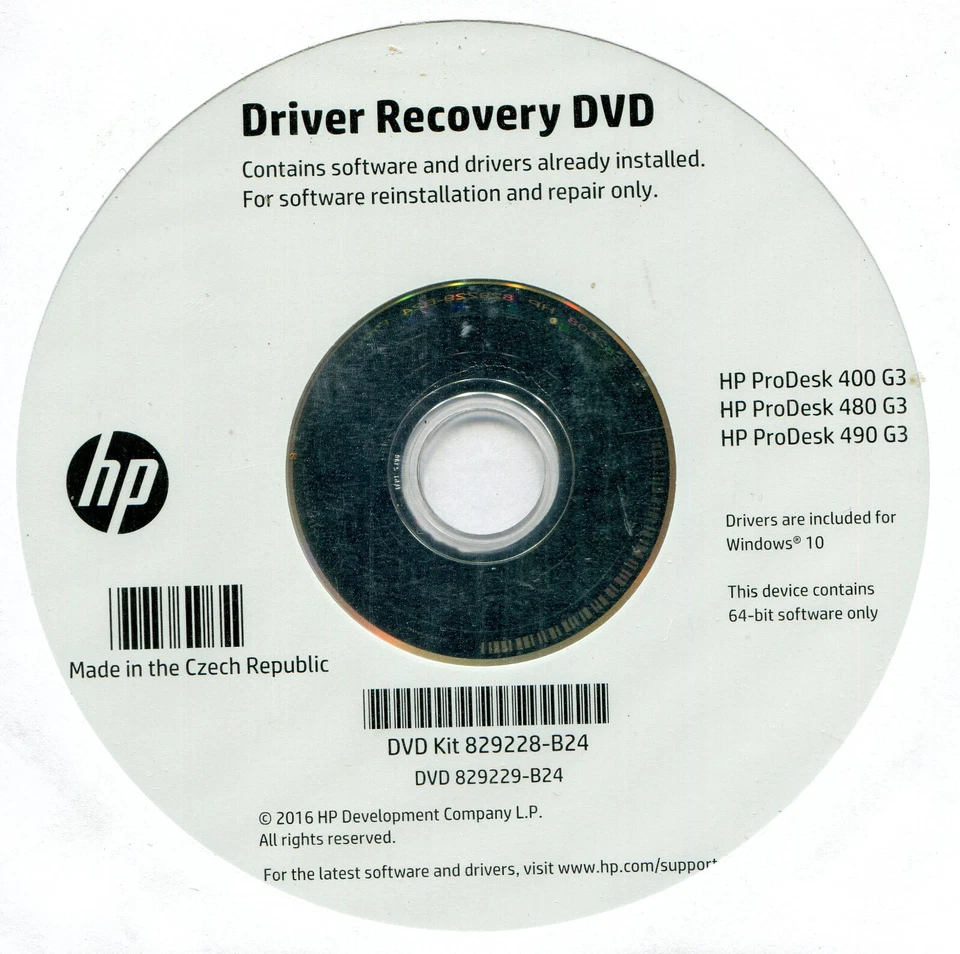 Driver Recovery Windows 10 Original 64 bit HP ProDesk 400, 480, 490 G3 - Photo 1/1