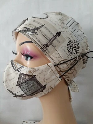 Surgical Scrub Cap Set w Sweatband Doctor Nurse Chef Chemo Cotton Bouffant 🇺🇸 - Image 1 of 4