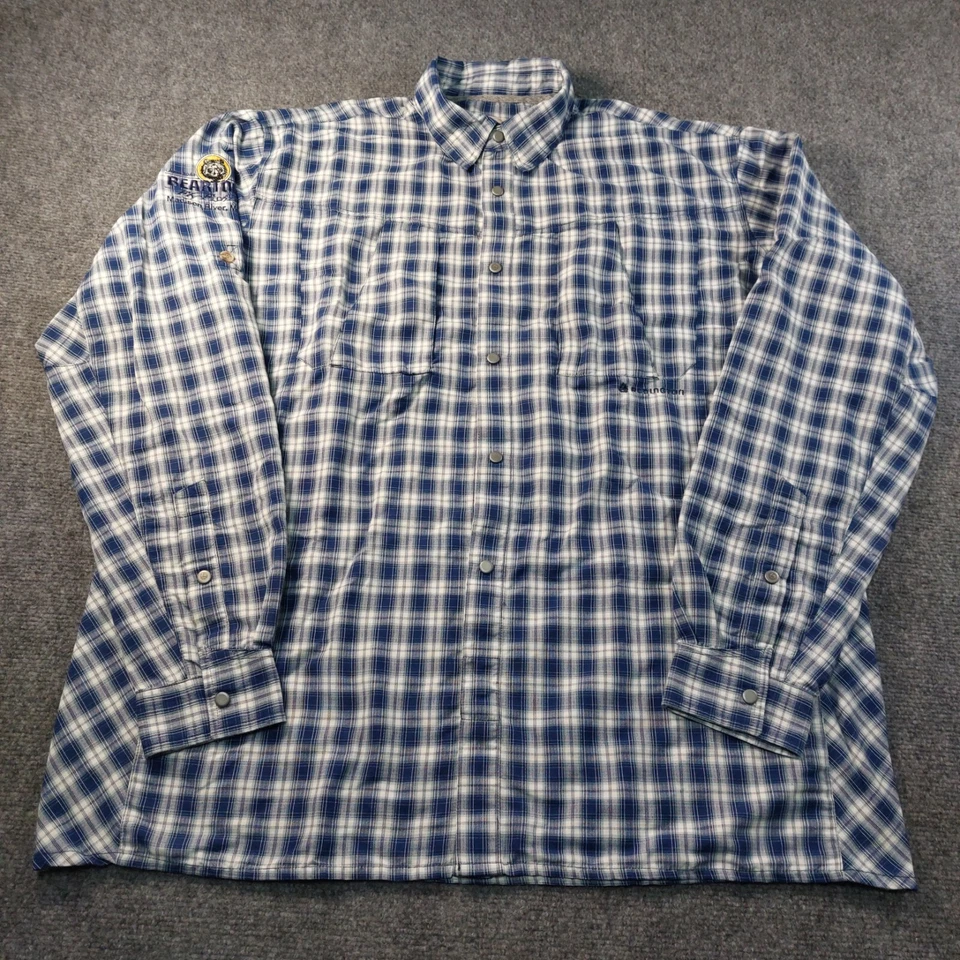 Camisa de pesca con mosca Redington botones a presión 2XL manga larga azul a cuadros diente de bar MT Foto 1 de 4