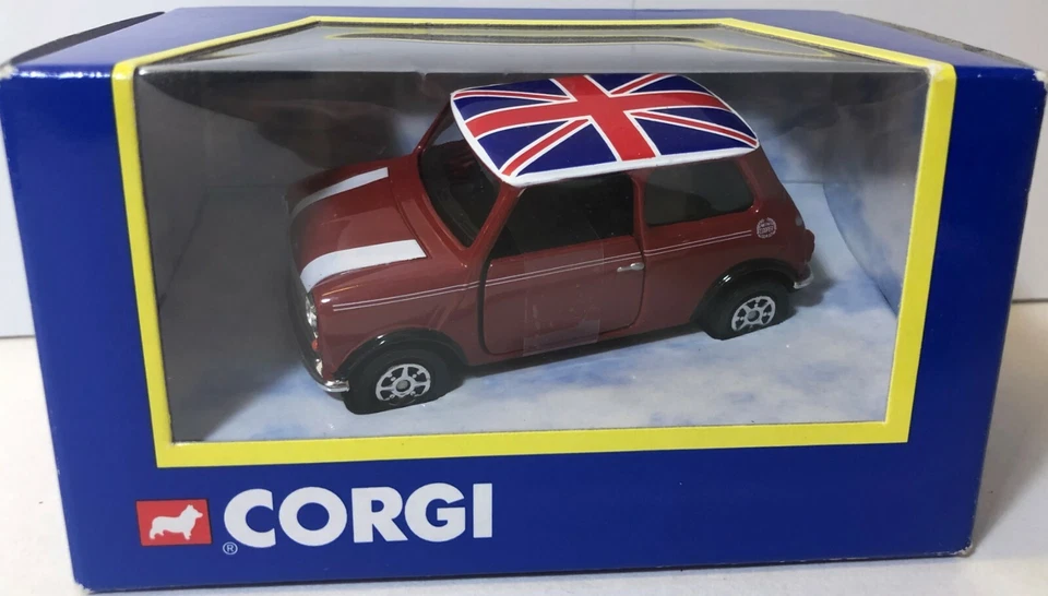 2004 Corgi 04410 Mini Flame Red With Union Jack on Roof Hood Stripes - Boxed