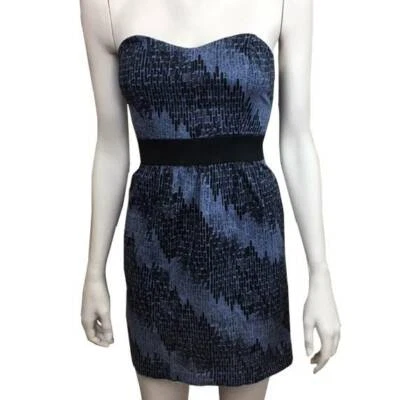 Top túnica mujer Silence & Noise pequeño sin tirantes azul negro algodón S Foto 1 de 4