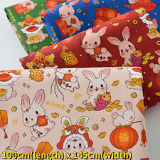 100x145cm Cute Animal Fabric Rabbit Fish Cartoon Pattern for Sewing Crafting