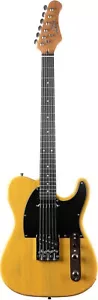 GUITARE ELECTRIQUE TYPE TELE VINTAGE CORPS LEGER BUTTERSCOTCH EKO TL400-BS - Foto 1 di 4