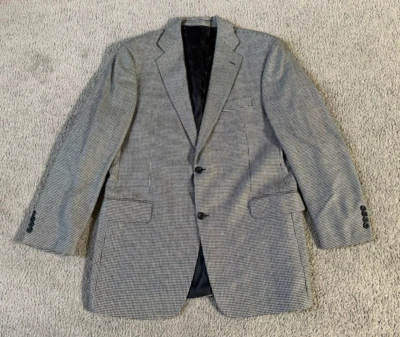 Blazer Abrigo Deportivo De Colección John Nordstrom Blanco y Negro Pata de Gallo Cachemira - 42L Foto 1 de 4