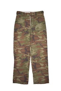 Vintage 80s Camo Pants Mens 32x28 Lightweight Fatigue Camouflage Hunting - Picture 1 of 11
