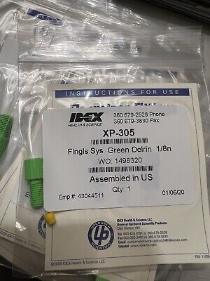 Pack Of 5 IDEX XP-305 1/8” 1/4-28 Flangless Fitting Green Delrin Upchurch • 25$