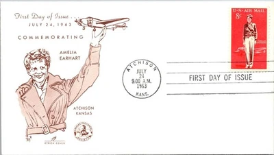 FDC 1963 SC #C68 Etrick Cachet - Atchison, KS - Single - J18300 - Image 1 of 2