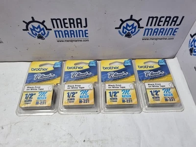 Brother M-231 Black On White Tape 1/2" (12mm) LOT 4 PCS - Image 1 of 4