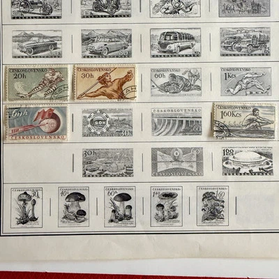 Lot of 4 Czechoslovakia Stamps/1959/3 Sports Events + Space Stamp/Used/canceled - Image 1 of 4
