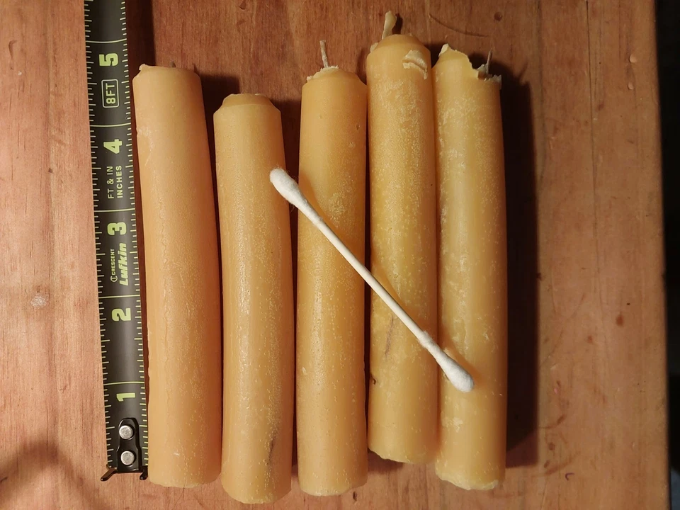 5 Комплект "1x5" винтажный ручной работы 100% пчелиный воск OG колониальные свечи натуральный пеньковый фитиль - Изображение 1 из 1