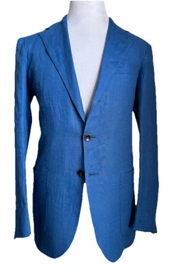 New $5695 Kiton Linen Sport Coat Jacket Blazer DK Blue 38R US/48R Eu - Image 1 of 4