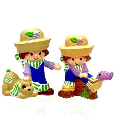 Juego miniatura de pesca de pastel de arándanos y pastel de fresa Shortcake años 80 Foto 1 de 4