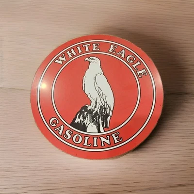 Letrero redondo vintage Signpast White Eagle gasolina 26" metal pesado hombre cueva garaje Foto 1 de 2