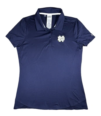 Notre Dame Under Armour Golf Womens Polo Shirt Size Medium Navy Blue HeatGear - Image 1 of 4