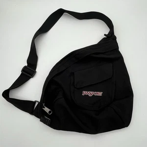 Vintage Jansport Backpack Crossbody Sling Black Gorpcore EUC 10x12 - Picture 1 of 7