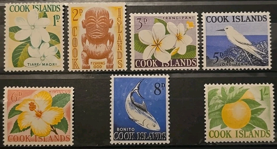 Juego corto Islas Cook Scott 148-154 Island Scenes 1963 en estado bastante bueno MNH Foto 1 de 1