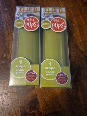 Wall Pops! 1 raya/pelar y pegar/lote de 2/VERDE/NUEVO Foto 1 de 4