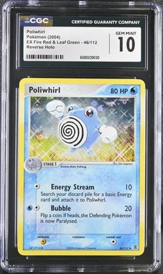 CGC 10 Poliwhirl EX Fire Red & Leaf Green 46/112 Reverse Holo Pokemon Card - Image 1 of 2
