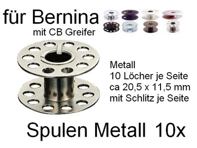 DRITTHERSTELLER AUS ASIEN Spulen für viele BERNINA mit CB Greifer; Metall 10 Loch, 10 Stück #kkMHf