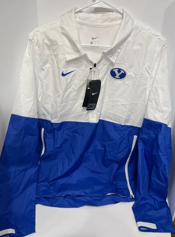 NEW Nike On Field NCAA BYU Windbreaker 1/2 Zip Jacket Pullover Men's Size Small Cover