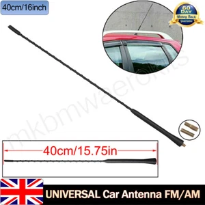 1X 16" Car Roof Radio FM/AM Signal Antenna Aerial Arial Extend Universal Black - Picture 1 of 11