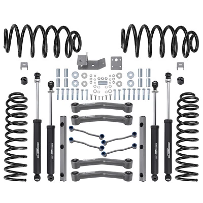 4" Lift Kit For Jeep Wrangler TJ 4WD 2003-2006  Shocks + Coil Springs + Backet - Изображение 1 из 4