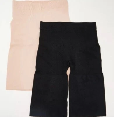 Juego de 2 adelgazantes de muslo sin costuras Breezies negros/beige grandes A473396 Foto 1 de 2