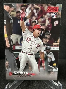 2023 Topps Stadium Club Red Foil Rookie Spencer Steer Cincinnati Reds #213 - Picture 1 of 2
