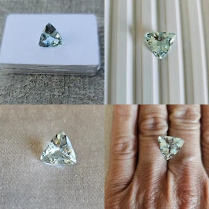 Aquamarine Trillion Cut Loose Gemstone - Picture 1 of 13