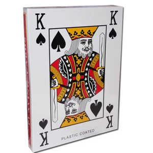Nuevo Recubierto de Plástico Gigante A4 Juego Cartas 52 Baraja 21cmx28cm - Imagen 1 de 2