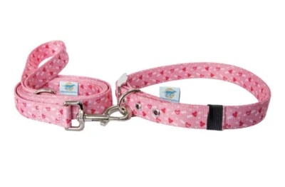 Juego de collar y correa grande de corazón rosa martingala para perro, alternativa, San Valentín Foto 1 de 4