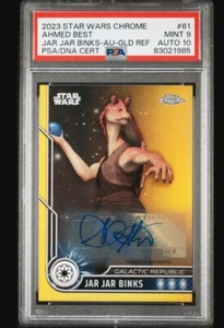 2023 Star Wars Chrome Ahmed Best Jar Jar Binks Auto /50 Gold Ref. #61 PSA 9 / 10 - Picture 1 of 2
