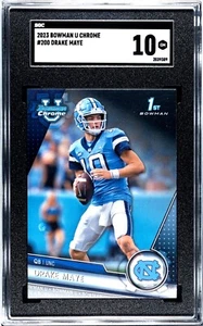 2023 Bowman University Chrome 200 Drake Maye SGC-Grade-10 - Picture 1 of 1